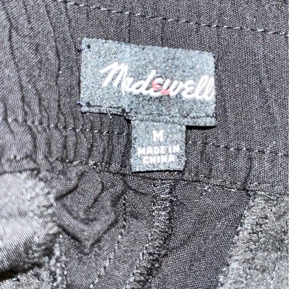 Madewell ankle crop pull on pants black size medium pockets minimalist casual - Picture 3 of 10